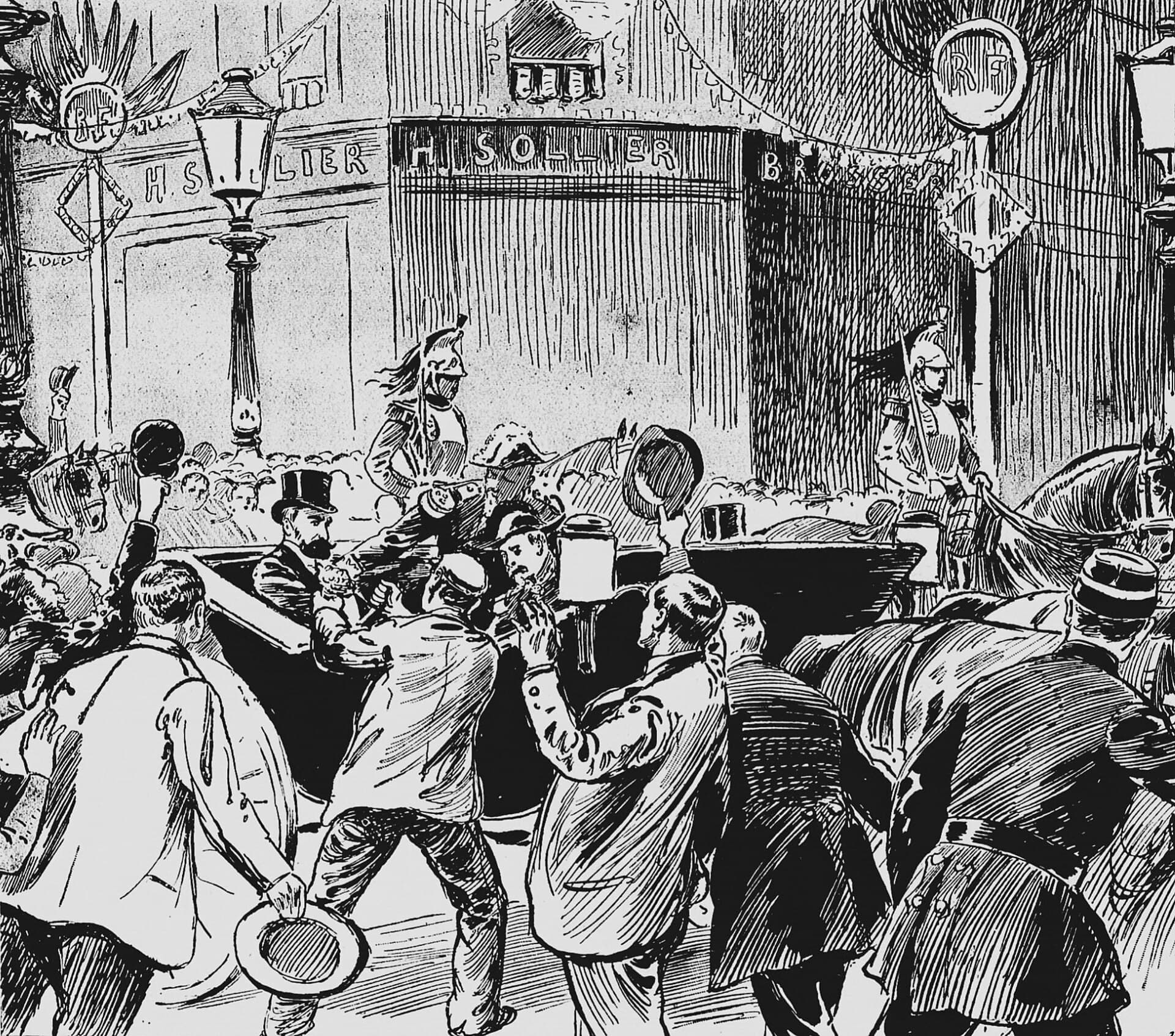 Gravure de l’assassinat du président Sadi Carnot à Lyon en 1894